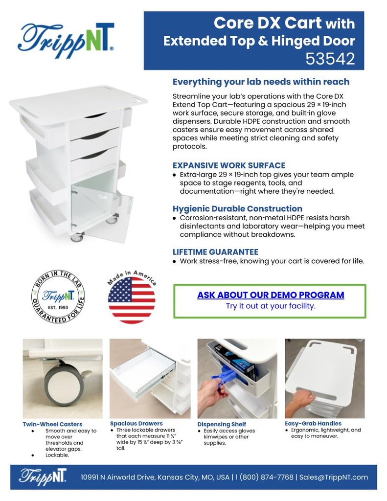 Core DX Extend Top Cart with Hinged Door | TrippNT